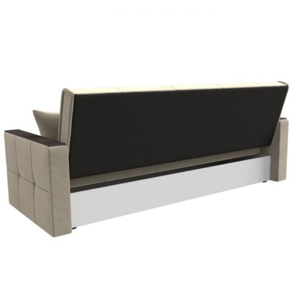 Прямой диван-книжка «Валенсия», механизм книжка, микровельвет, цвет бежевый