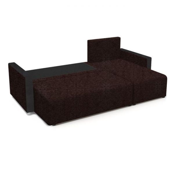 Угловой диван «Алиса 3», рогожка, цвет savana chocolate / savana camel / мarvel dark brown