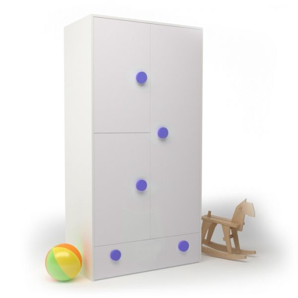 Шкаф створчатый ДМ-ШС-1-1, 932 ? 1816 ? 504 мм, корпус белый, фасад синий