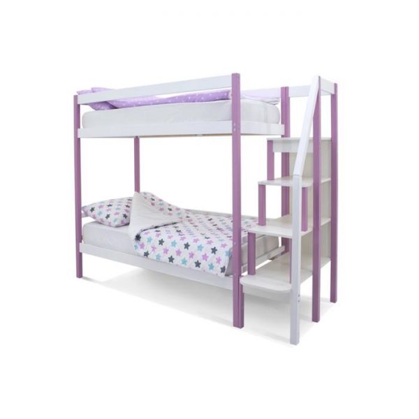 Детская двухъярусная кровать Бельмарко Svogen лаванда-белый