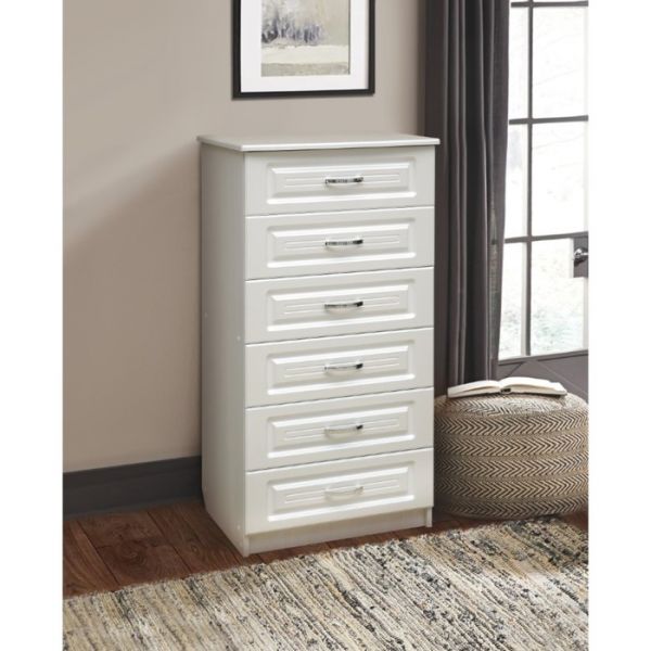 Комод-пенал №3, 625 ? 510 ? 1170 мм, 6 ящиков, цвет ясень анкор светлый / ясень кремовый