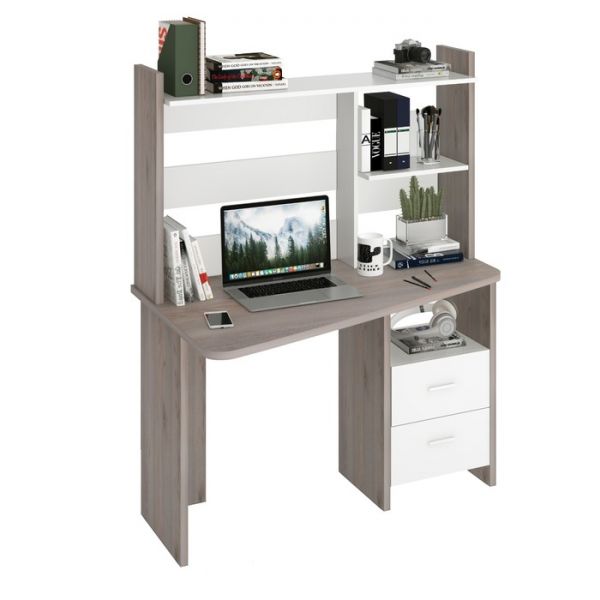 Компьютерный стол, 1200 ? 720 ? 1520 мм, левый угол, цвет нельсон/белый