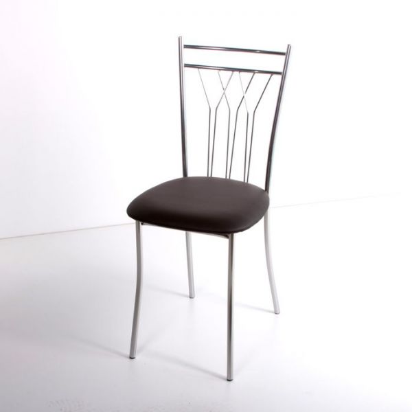 Стул на металлокаркасе Премьер СТ хром люкс/черный