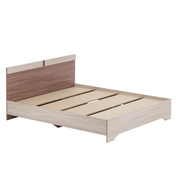 Кровать двуспальная Аура с основанием 1600х2000 ясень шимо тёмный/светлый