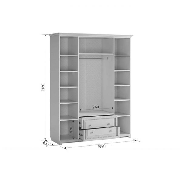 Спальный гарнитур Белла №1 (Комплект 4 предметов) белый/джелато софт