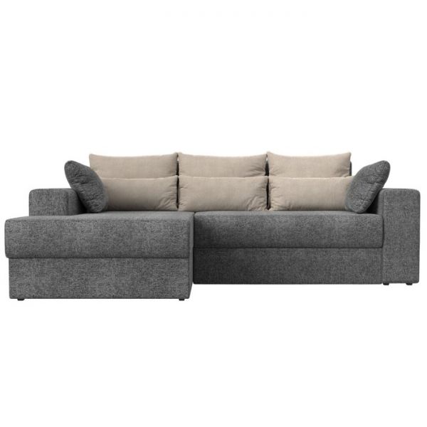 Угловой диван «Мэдисон», механизм еврокнижка, рогожка, правый угол, цвет серый