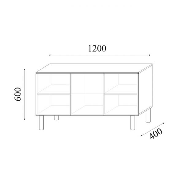 Тумба под ТВ Дольче-Вита, 1200х600х400, Пилатус МДФ/ Цемент ЛДСП