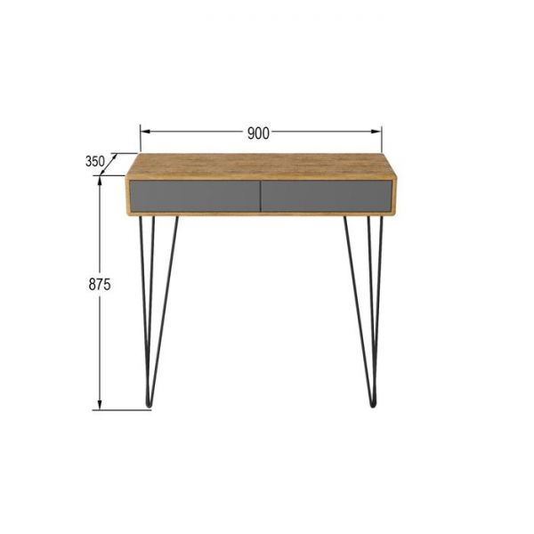 Стол-консоль «Телфорд», 900 ? 350 ? 875 мм, цвет дуб американский / графит