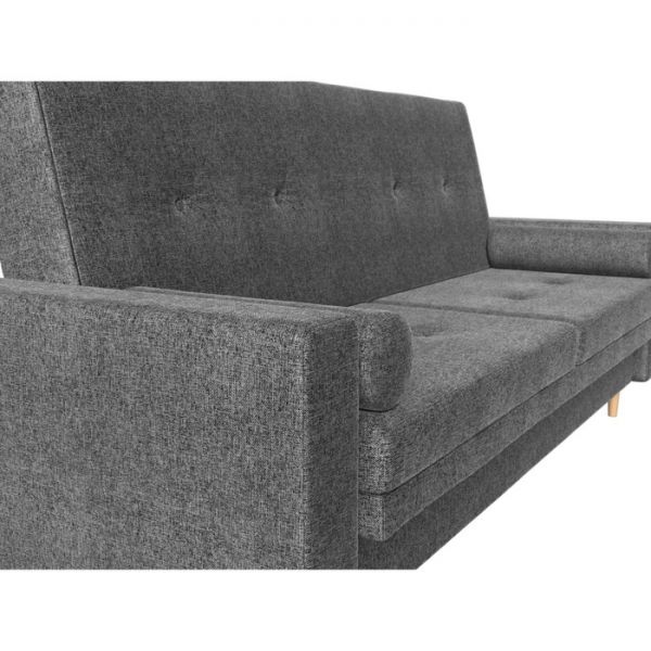 Прямой диван-книжка «Белфаст», механизм книжка, рогожка, цвет серый