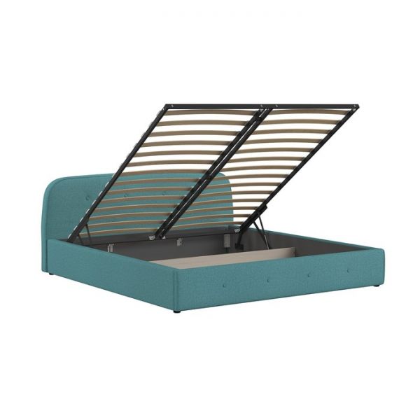 Кровать Илона, 1800х2000, ортопедическое осн+ПМ, Шерлок/Бирюзовый