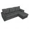 Угловой диван «Верона», механизм дельфин, рогожка, правый угол, цвет серый