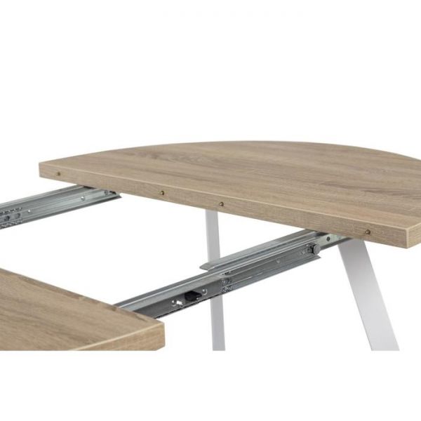 Стол РИМ D-1050/1500 Дуб Бардолино серый/Опора РИМ Гаспар-К, белый глянец