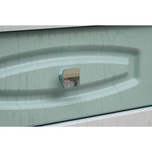 Шкаф 4-х дверный «Венеция 4» с 2-мя зеркалами, цвет белый / арктик матовый / деним матовый