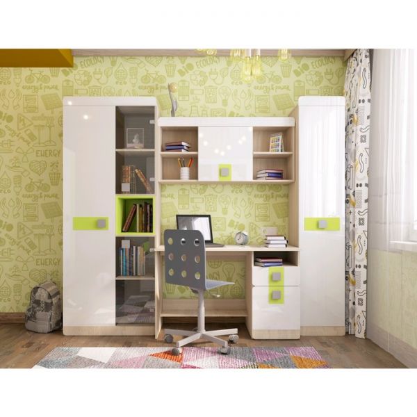 Пенал со стеклом «Стиль 5.3», 800 ? 416 ? 2040 мм, цвет туя светлая / кофе с молоком