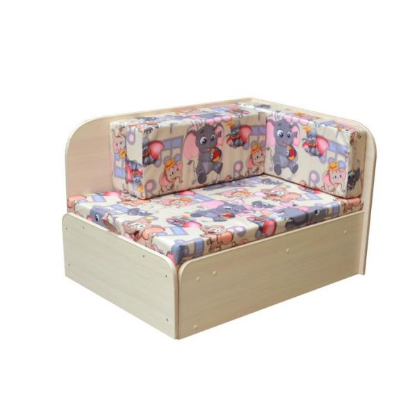 Тахта "Вырастайка", ткань Слоники  (угол правый)