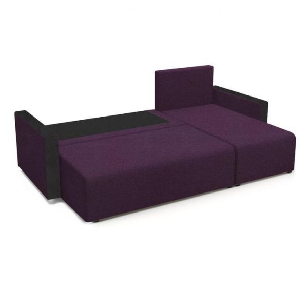 Угловой диван «Алиса 3», еврокнижка, бельевой ящик, рогожка, bahama ash/теоs dark brown