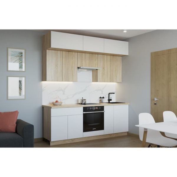 Кухонный гарнитур Тальк-1, 2200 Дуб сонома/Белый матовый