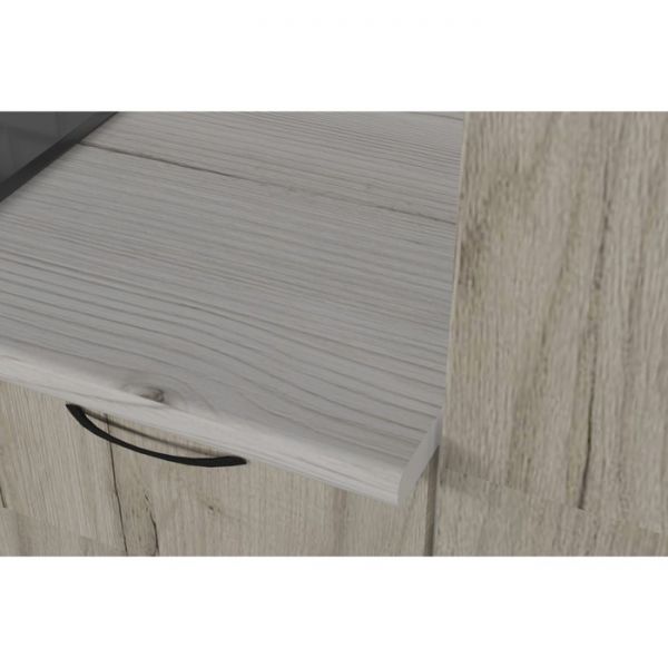 Кухонный гарнитур Лидия люкс 3000х600 Белый/Сосна/Капри, Бетон темный