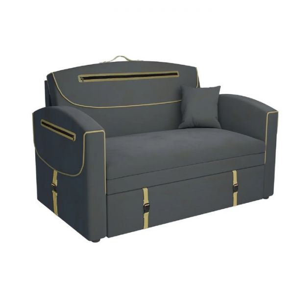 Диван "Портфель" №8 лекко графит / люкса перл голд