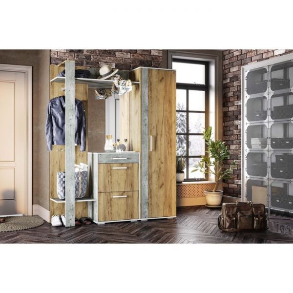 Шкаф Кензо 540х352х2000 крафт/метрополитан грей