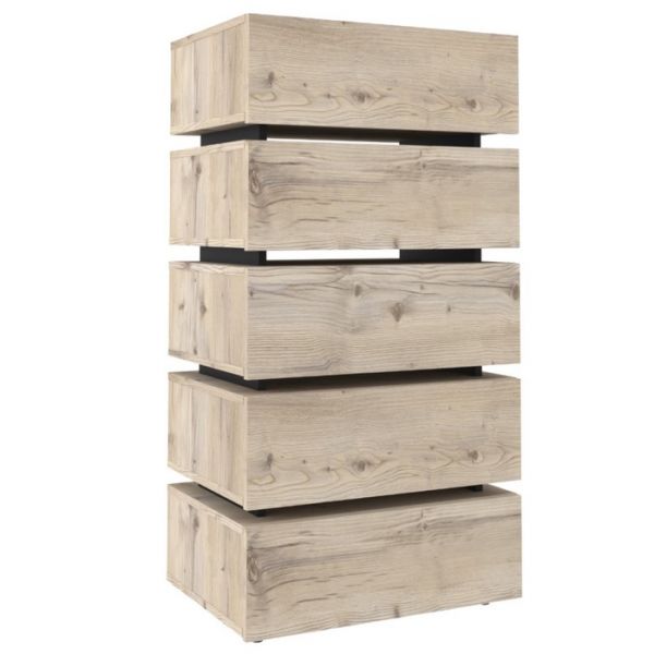 Комод Nature 6, 602 ? 435 ? 1162 мм, цвет гаскон пайн / чёрный