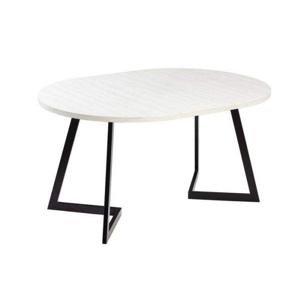 Стол РИМ D-1050/1500 Древесина белая/Опора РИМ Гаспар-К, черный матовый