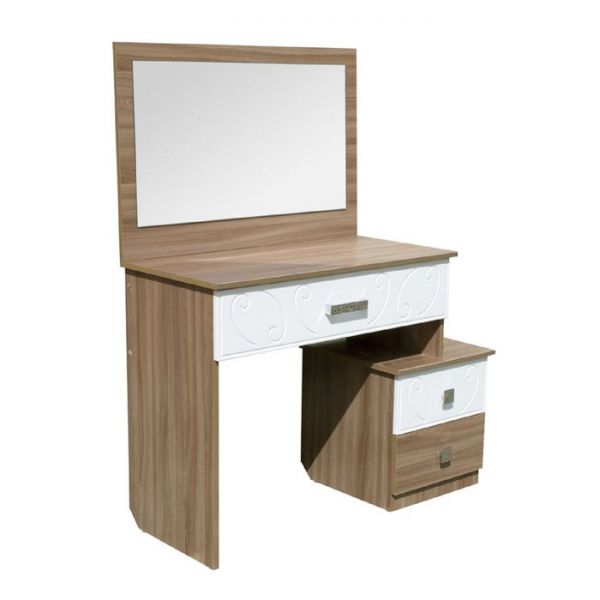 Туалетный стол «Анжелика 2 NEW», зеркало, цвет ясень шимо тёмный / белый глянец