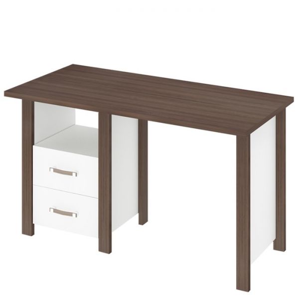 Стол СТД-130 с тумбой, 1300 ? 640 ? 750 мм, цвет нельсон / белый