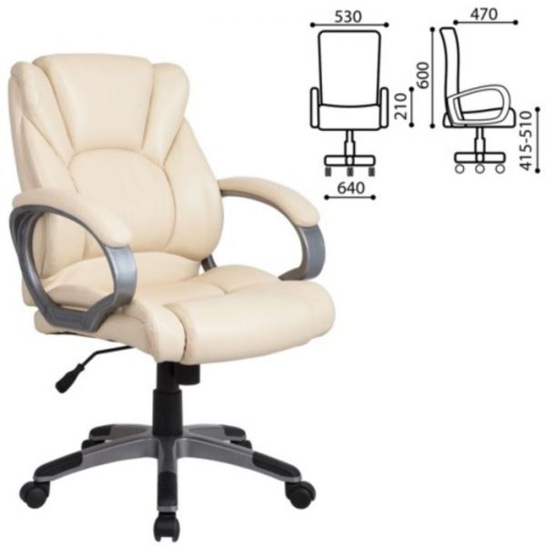 Кресло офисное BRABIX Eldorado EX-504, экокожа, чёрное