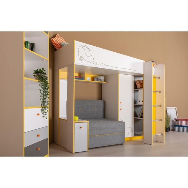 Кровать двухъярусная Альфа 11.20, с/м 1900х800, 1940х1055х1761, солнечный свет