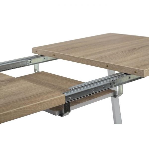 Стол АТЛАНТ-12 1300/1800*800х750 Дуб Бардалино серый/Опора АТЛАНТ-Белый глянец