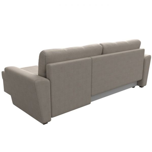 Угловой диван «Амстердам лайт», еврокнижка, правый угол, рогожка, цвет бежевый