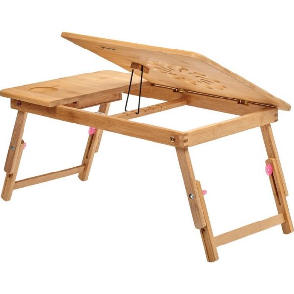 Столик-трансформер для ноутбука, планшета и завтрака в постели, 550 ? 350 ? 370 мм, бамбук