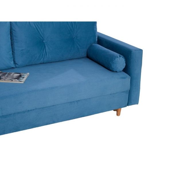 Прямой диван «Киото», механизм еврокнижка, велюр, цвет серый