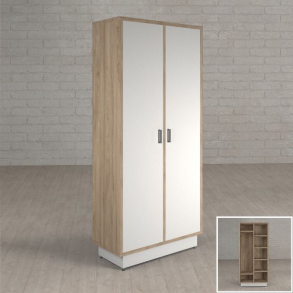 Шкаф комбинированный 1000*400*2112 мм Дуб/Белый