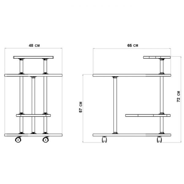 Стол сервировочный "Лили", цвет дуб выбеленный