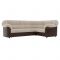 Угловой диван «Карнелла», механизм дельфин, велюр, цвет бежевый / коричневая экокожа