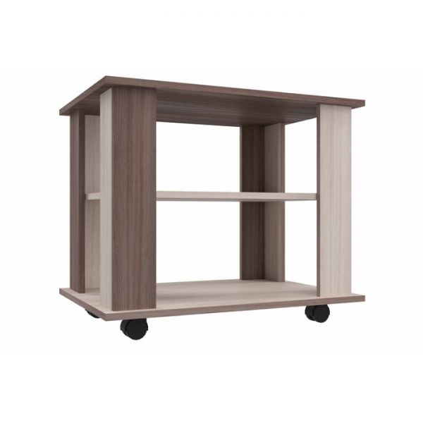 Стол журнальный с полкой СЖ-10 590х700х500 Ясень Шимо Светлый/Темный