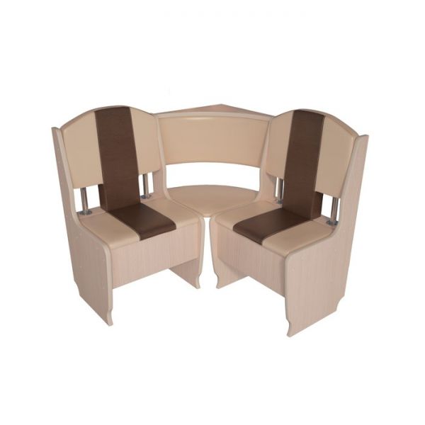 Кухонный уголок София малый 1000х1000х880 Дуб млечный/кож.зам