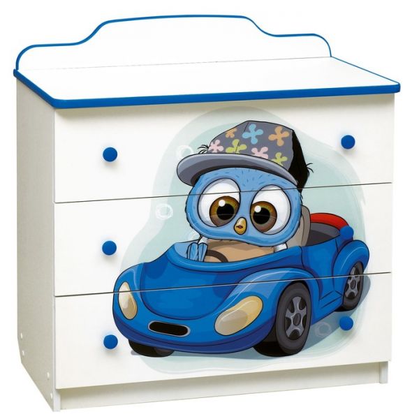 Комод №2 с фотопечатью «Совята», 810 ? 450 ? 850 мм, цвет белый