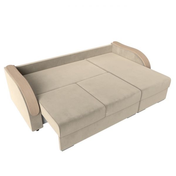 Угловой диван «Дарси», механизм еврокнижка, микровельвет, цвет бежевый