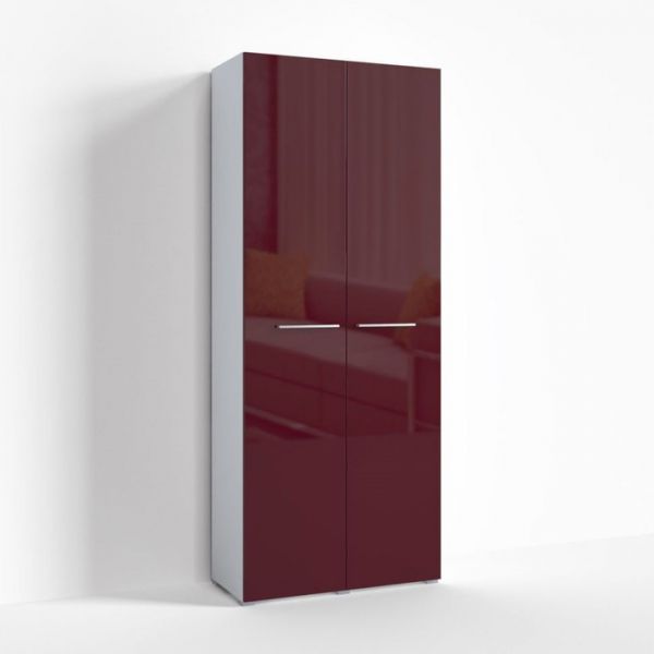Шкаф Г-ШС-2-1, 900х520х2220 мм, белый структ, бордо
