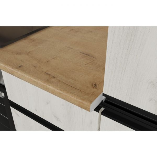 Кухонный гарнитур Амели люкс 3000х600 Белый/Дуб бунратти/Дуб грей