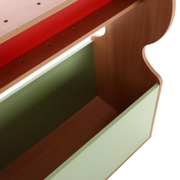 Спортивный  уголок подвижной 740х420х1000 бук бавария/красный/салатовый