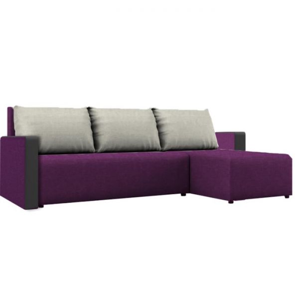 Угловой диван «Алиса 3», рогожка, цвет savana chocolate / savana camel / мarvel dark brown