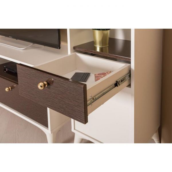 Стеллаж Миндаль 13.145, 389х384х1949, Миндаль/Венге глянец