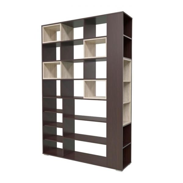 Шкаф перегородка двухсторонний Румба 1400х350х2100 Венге / Дуб Сонома