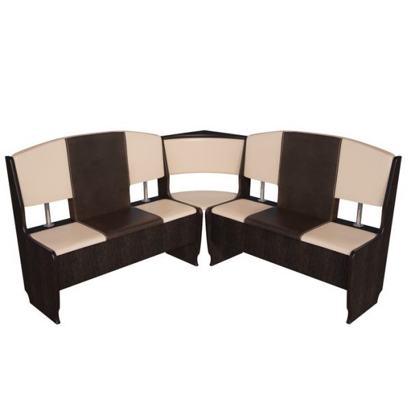 Кухонный уголок "София"большой 1500х1500х880 Венге/кож.зам