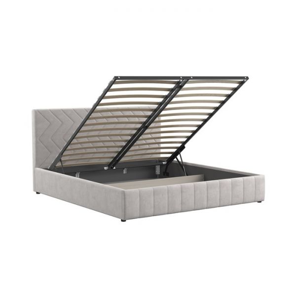 Кровать Милана, 1800х2000, ортопедическое осн+ПМ, Вивальди 4/Серо-сливочный