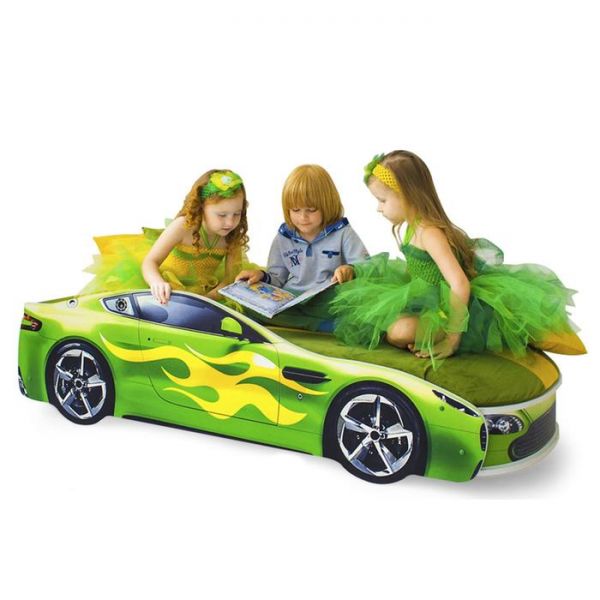 Детская кровать-машина "Бондмобиль зеленый"